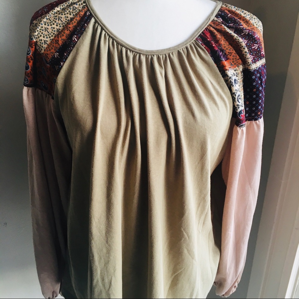 Patchwork Boho Top By Easel. Size S (Loose Fit) - image 2